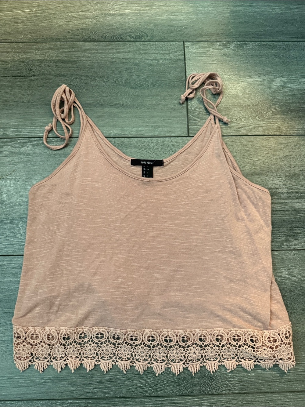 Forever 21 Dusty Blush Crochet-Hem Camisole